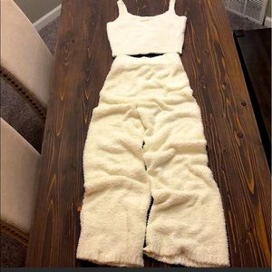Skims cozy knit lounge pants and tank